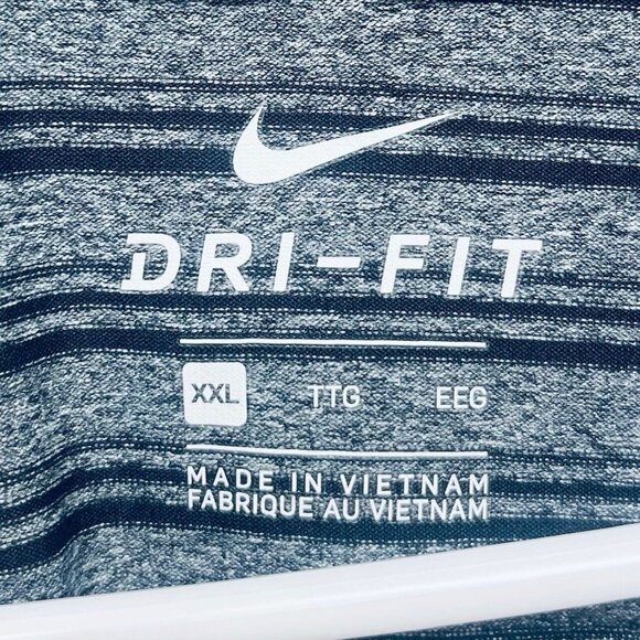 Nike Golf Dri Fit Polo Shirt Size 2XL Men’s Striped Gray Logo Short Sleeve New - Picture 6 of 9